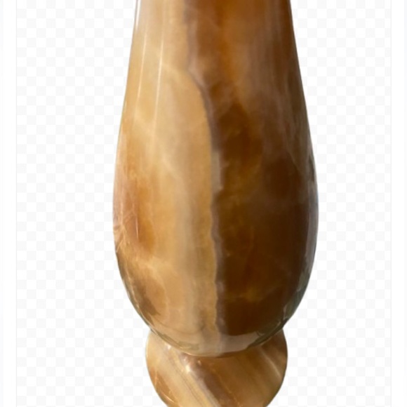 Vintage Carved Marbled Flower Vase Browns, Beiges, Swirled Colors 8" Tall - Picture 7 of 11